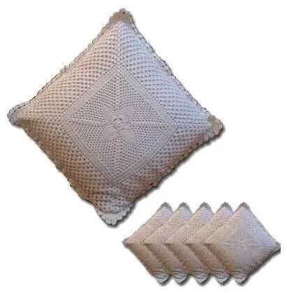 Padmavathi Handicrafts Square Cotton Crochet Pillow Cover, for Home, Size : 40 Cm