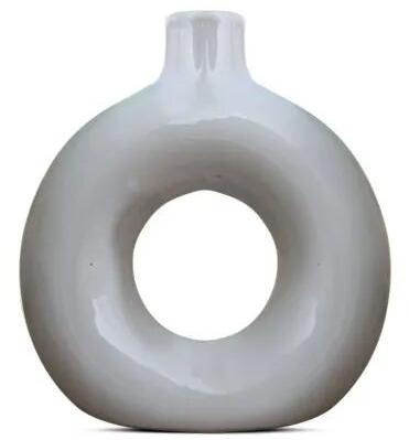 Ceramic Round Vase, Color : White