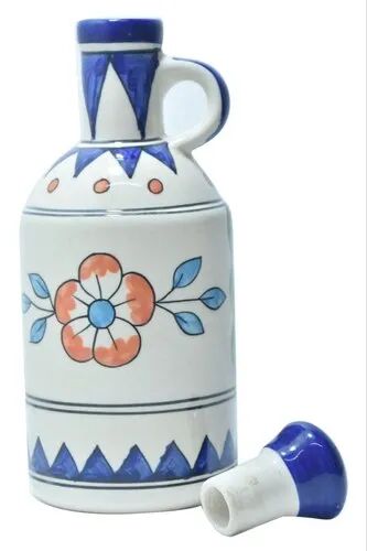 Clay International Handmade Painting Ceramic Bottle, for Water Storage