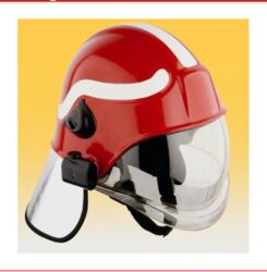 Fire Fighter Helmet, Color : Yellow, Red