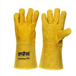 Plain Leather Heat Shield Gloves, Model Number : SSHNP-SHS