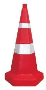 Hexagonal Plastic PVC Traffic Cone, Color : Red White