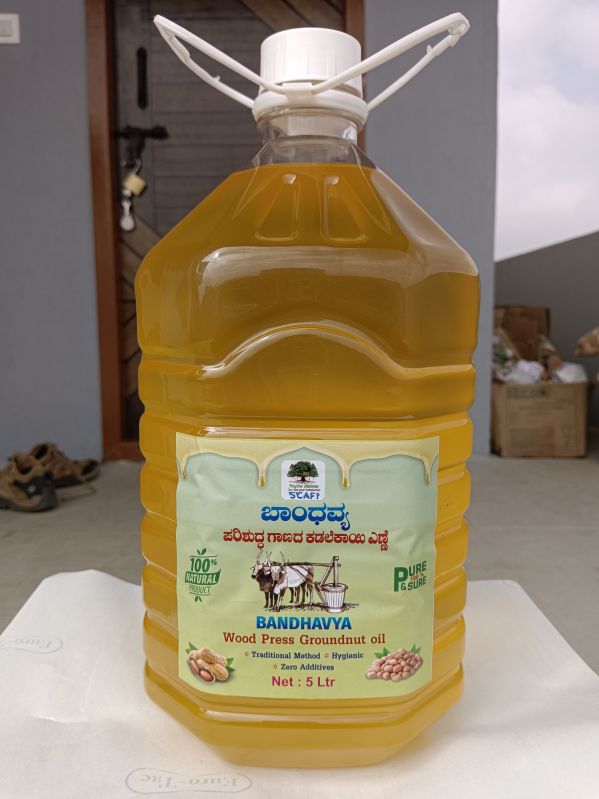 Wood pressed groundnut oil, Packaging Type : Food Grade PET Bottle