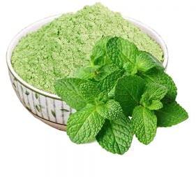 Green Mint Leaf Powder, for Medicines Products, Cosmetics, Style : Dried