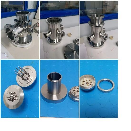 Silver Stainless Steel 110gm Vacuum Flanges Components, Packaging Type : Loose