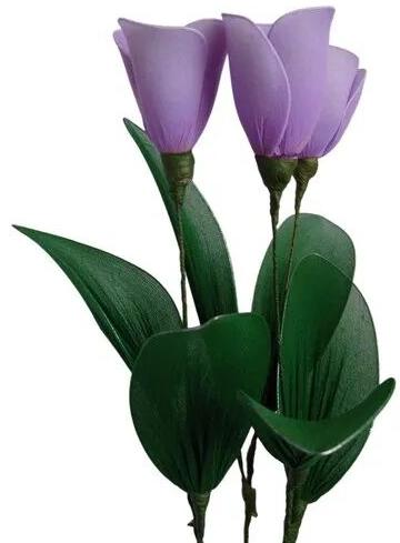 Purple Handmade Artificial Tulip Flower Stick, Size : 22.5 x 33 x 15 cm
