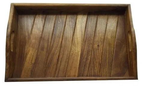 Rectangle Wooden Serving Tray, Size : 14 x 9 x 2 inch