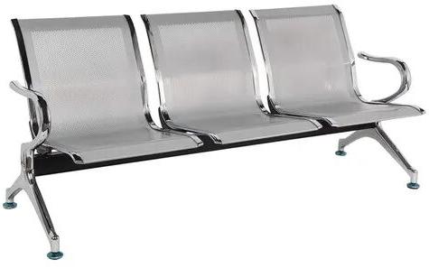 Stainless Steel Airport Waiting Chair, Color : Silver