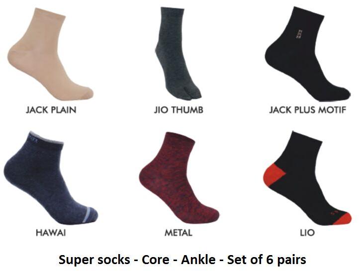 Men's socks- Core-Ankle-set of 6 pairs-Model 1