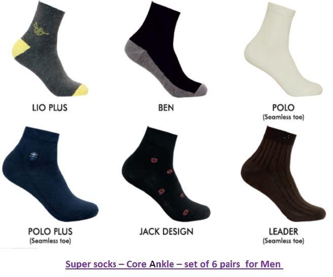 Men's socks- Core-Ankle-set of 6 pairs-Model 2