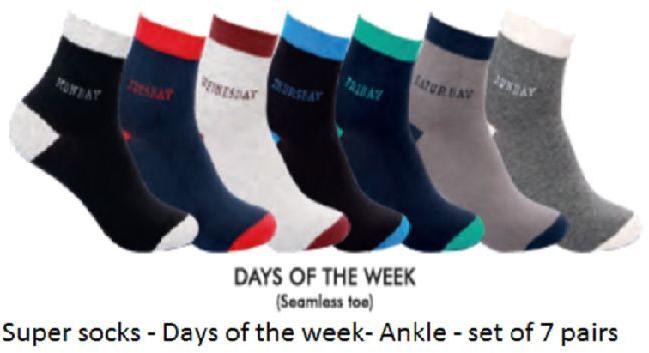 Men's socks- Days of week- Ankle - set of 7 pairs