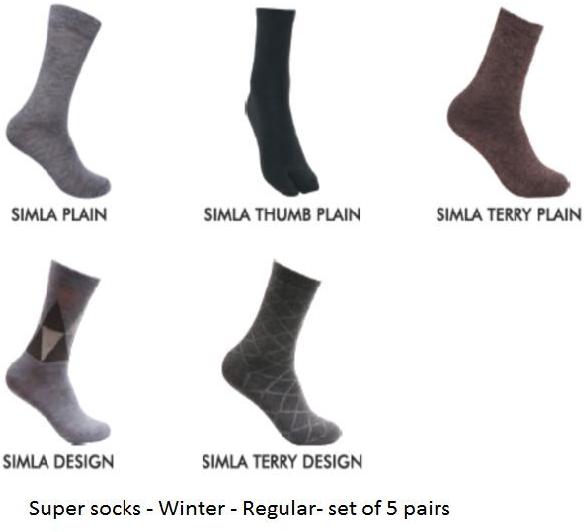Men's socks- Winter -Regular - set of 5 pairs.