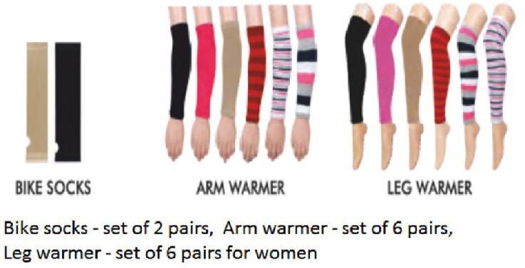 Women’s Arm Warmer - Core - Free size asst - set of 6 pairs