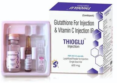 Glutathione and Vitamin C Injection, for Skin Whitening, Packaging Type : Box