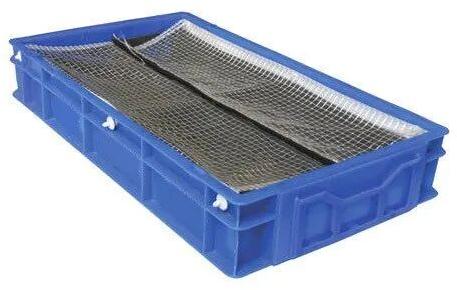Aristo Blue Rectangular Plastic Fabrication Crate, for Industrial, Style : Solid Box