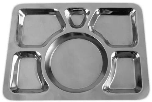 Rectangle Stainless Steel Compartment Tray, for Hotel/Restaurant, Pattern : Plain