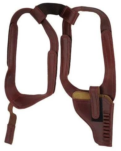 Dark Brown Pu Gun Belt, Size : 18 Cm X 12 Cm