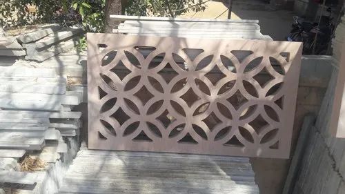 Brown Rectangular Antique Sandstone Jali, for Construction, Feature : Handmade