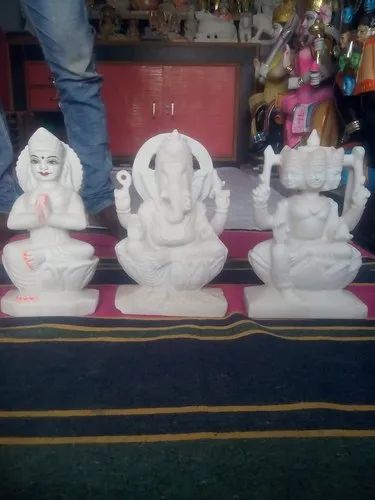 White Traditional Marble Shiv Parivar Statue