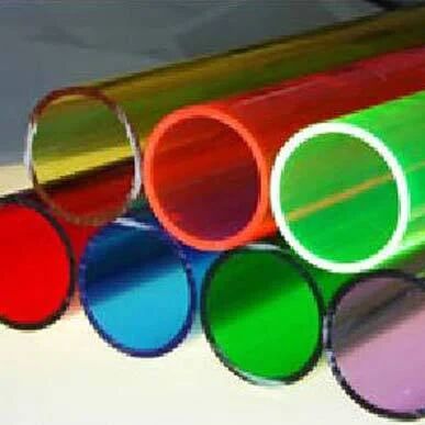 Acrylic Coloured Tubes, Pattern : Plain