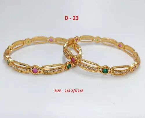 Polished Brass Ruby Bangle, Size : 2-4 2-6 2-8