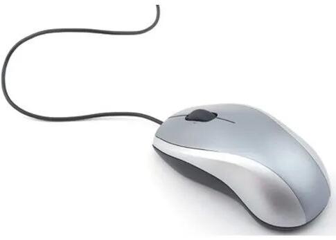 Plastic Computer Mouse, Color : Silver, Black