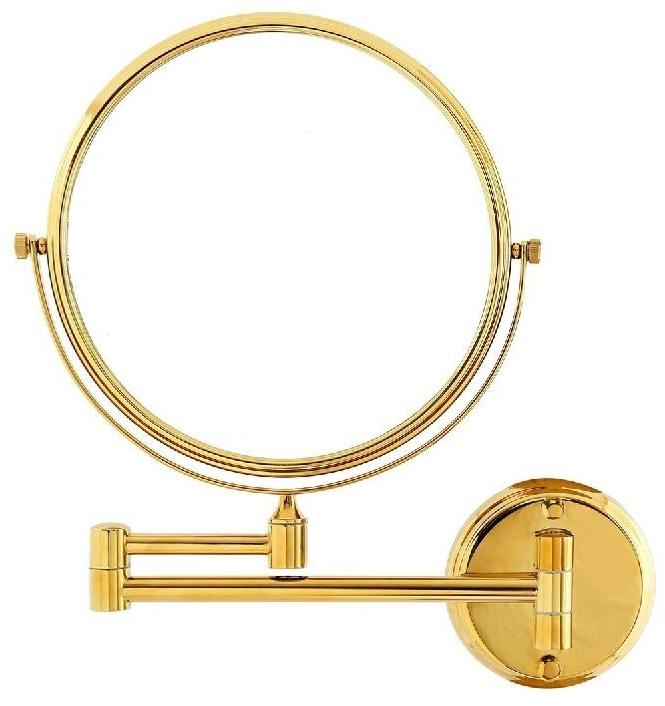 Stainless Steel Brass Gold Magnifying Mirror, Shape : Round