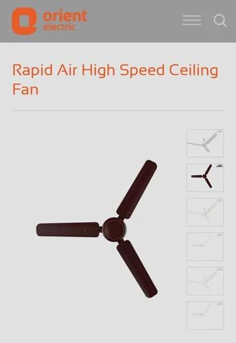 Orient Rapid Air High Speed Ceiling Fan