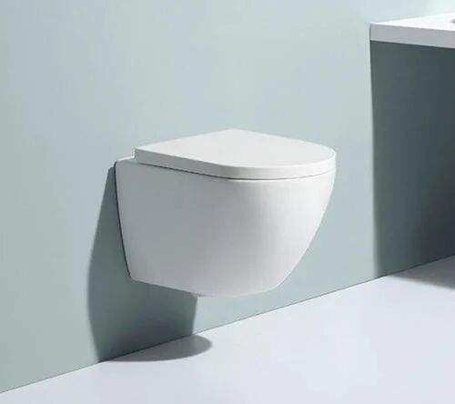 Elongated Ceramic Western Toilet Seat, Color : White