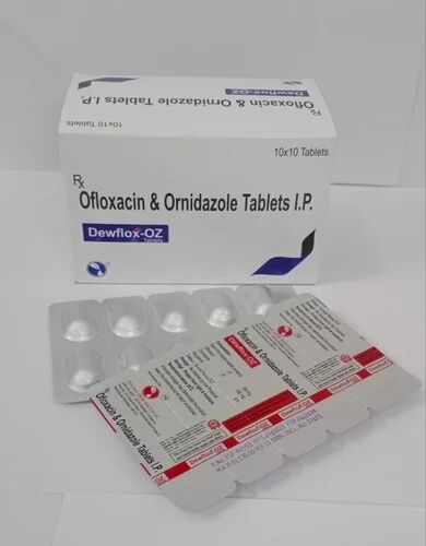 Ofloxacin ornidazole tablet, for Clinical, Hospital, Packaging Size : 10*10