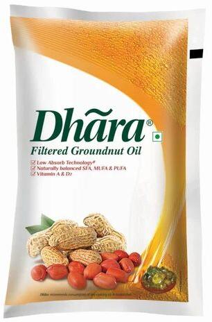 Dhara Filtered Groundnut Oil, Packaging Type : Pouch
