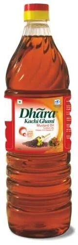 Dhara Kachi Ghani Mustard Oil, Packaging Type : Plastic Bottle