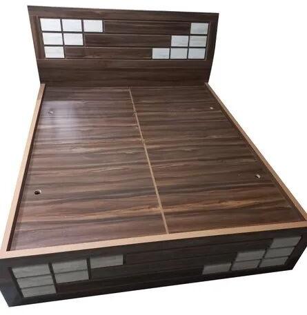 wooden double bed