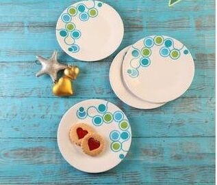 Printed Tupperware Dessert Plates, Color : White