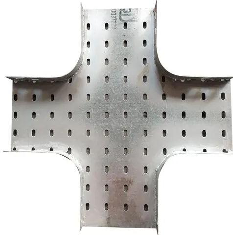 GI Cross Perforated Cable Tray, Size : 200 mm 4 way junction