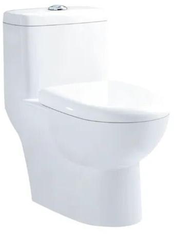 Round Ceramic One Piece toilet seat, Color : White