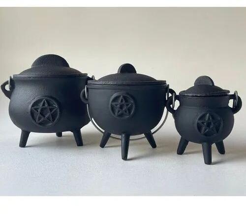 Cast Iron Cauldron Set, Color : Black