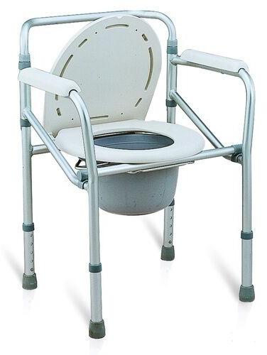 Stainless Steel Commode Chair, Color : Silver