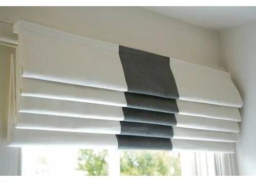 Window Roman Blind, for Home, Office, Color : White Black