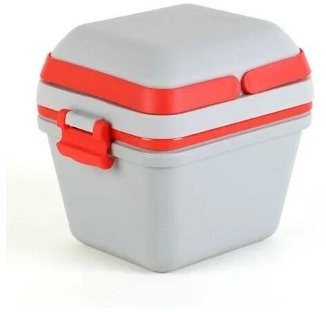Red Plastic Lunch Box, Shape : Rectangle Cum Square
