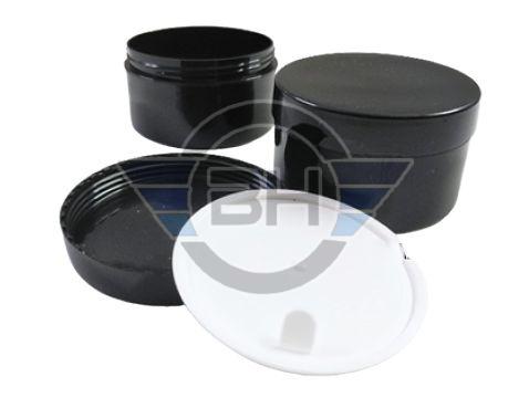 Round Pp Black Plastic Jar, For Cosmetic Storage
