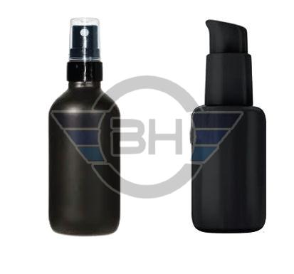 Blue Round Plastic Black Matt Pump Bottle, Capacity : 5ml, 10ml, 15ml, 20ml, 30ml, 50ml 100ml
