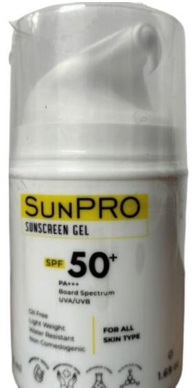 Sun Pro Sunscreen Gel, for Personal, Reselling, Gender : Female, Male