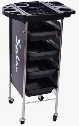 Black Plastic Salon Storage Trolley, Size : 3 feet