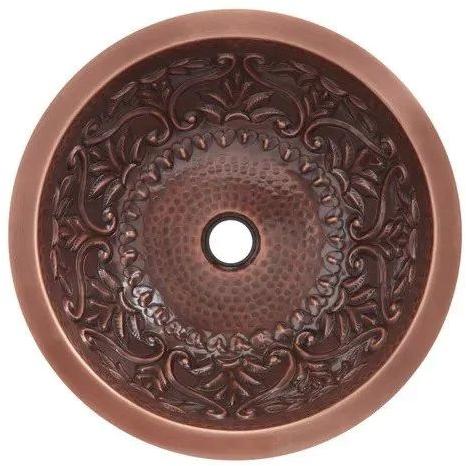 Embossed Design Copper Wash Basin