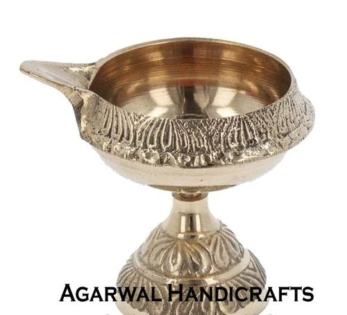 Agarwal Handicrafts Brass Kuber Diya with Stand, for Home, Style : Designer