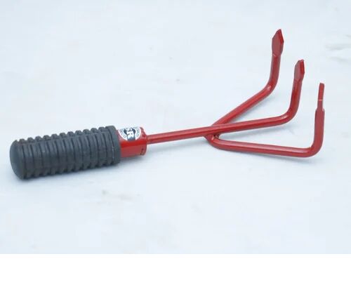 Mild Steel Hand Cultivator, Color : Red