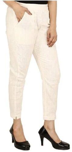 Plain Ladies Cotton Pant, Occasion : Formal Wear