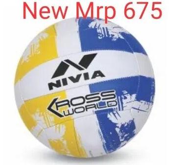 Rubber Nivia Cross World Volleyball, Color : White