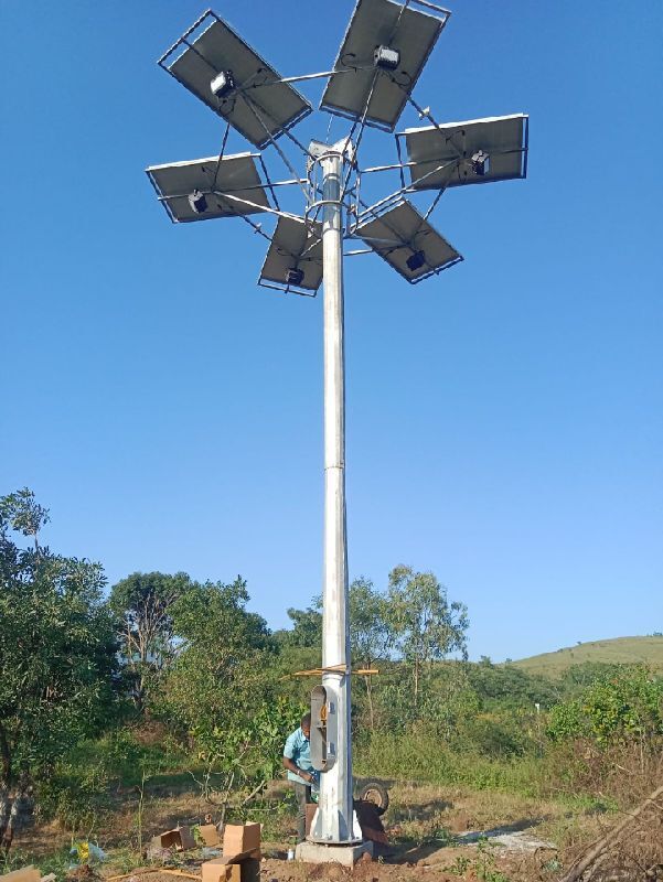 Solar high mast pole